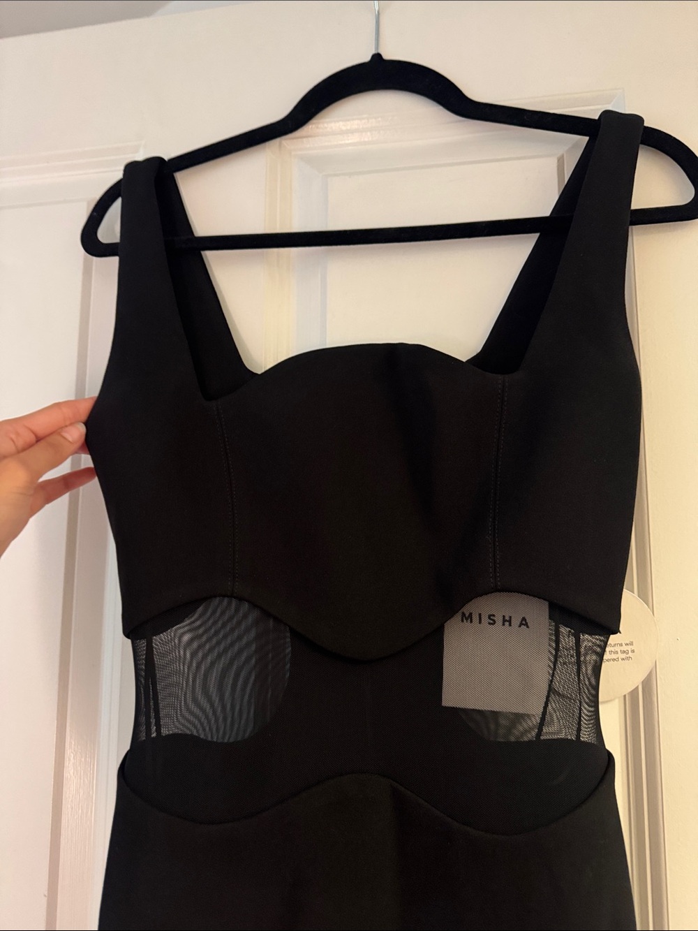MISHA Damita Dress Black Mesh Cutouts - Picture 7 of 10